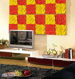 Wand-rote/gelbe Rose PUs 3D dekorative 600mm * 600mm