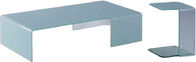 Einfaches Rechteck-Glascouchtisch, Weiß verbog Glasbeistelltisch-Möbel