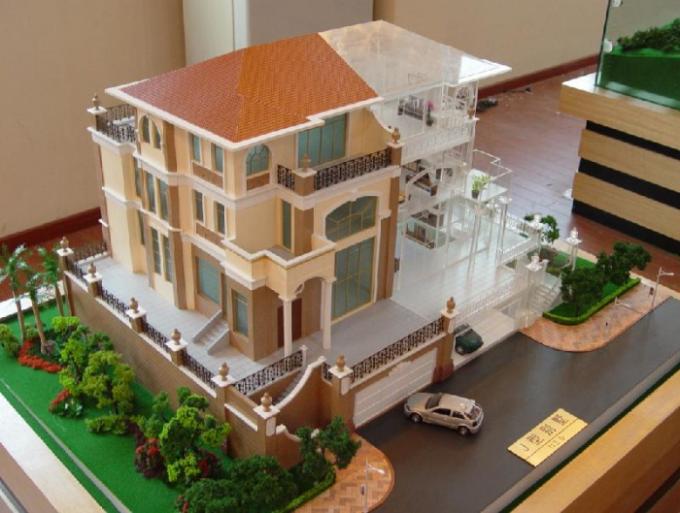 Handelsgebäude-Miniaturarchitekturmodelle mit Beleuchtungssystem