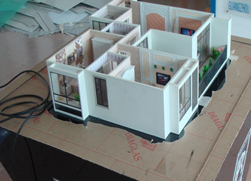 Handelsgebäude-Miniaturarchitekturmodelle mit Beleuchtungssystem