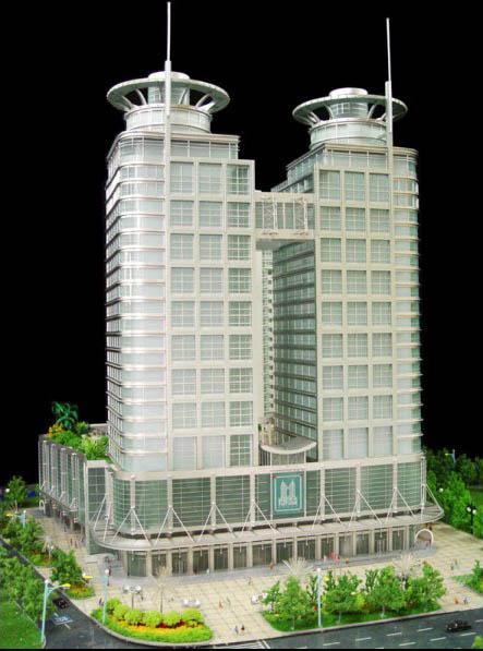 Handelsgebäude-Miniaturarchitekturmodelle mit Beleuchtungssystem