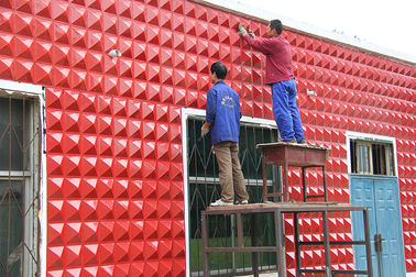 Machen Sie Wand-Hintergrund des Umhüllungs-3D Texturwand-kundengebundenen Logo-3D im Freien feuerfest