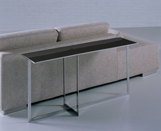 Schwarzglas-Oberseite-Tabelle, Metallrechteck-Glas-Couchtisch