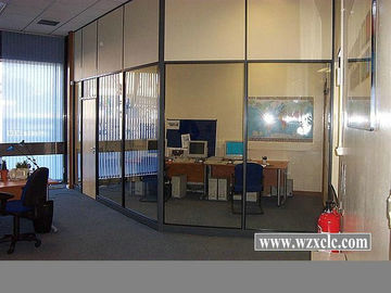 Modulare Büro-Partitionen mit berühmten Aluminium, mattiert / gehärtetes Glas, Stud Wände